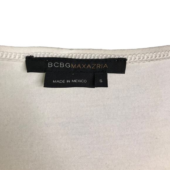 BCBG Maxazria Top Blouse Womens Small White Surplice Neckline Long Sleeve - Picture 2 of 6